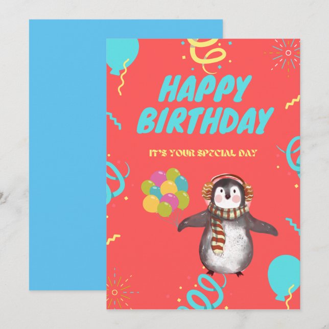 Penguin med ballonger (Fram/baksida)