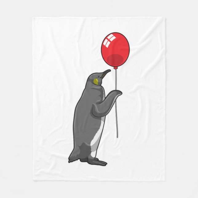Penguin med Balloon Fleecefilt (Framsidan)