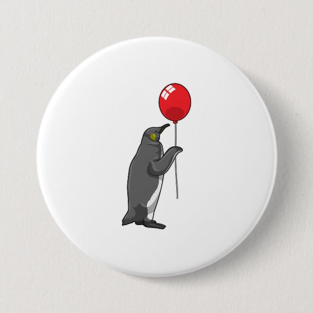Penguin med Balloon Knapp (Framsida)
