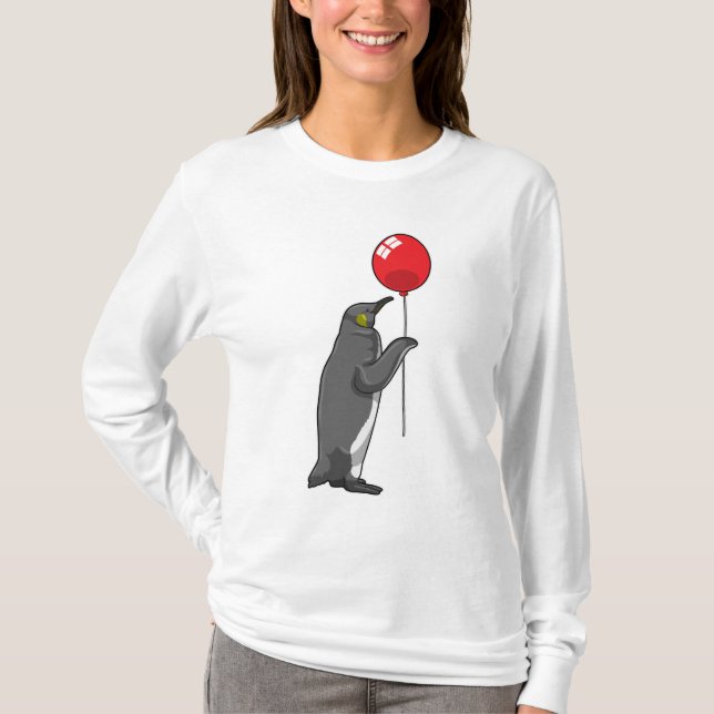 Penguin med Balloon T Shirt (Framsida)