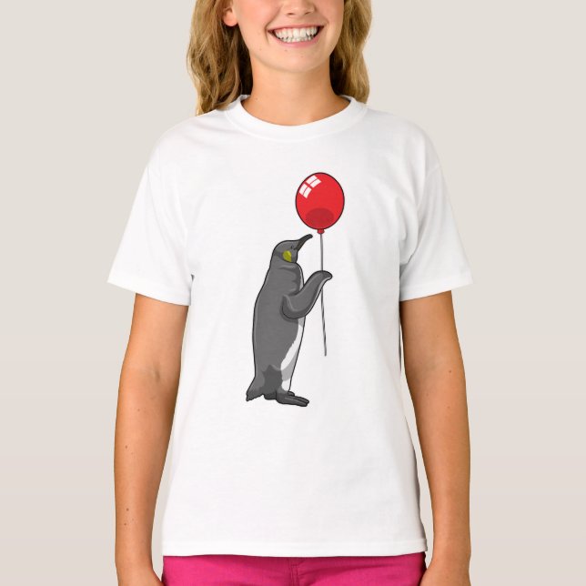 Penguin med Balloon T Shirt (Framsida)