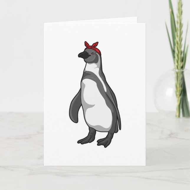 Penguin med Bandana Kort (Framsida)