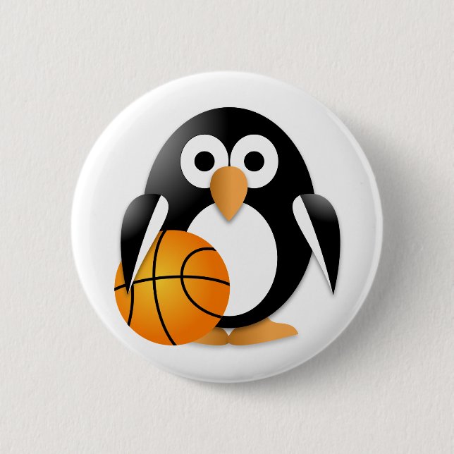 Penguin med basket-boll knapp (Framsida)
