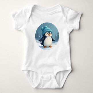 penguin med blå hatt t shirt