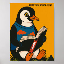 Penguin med Bok - dags att Stiga upp och läsa!
