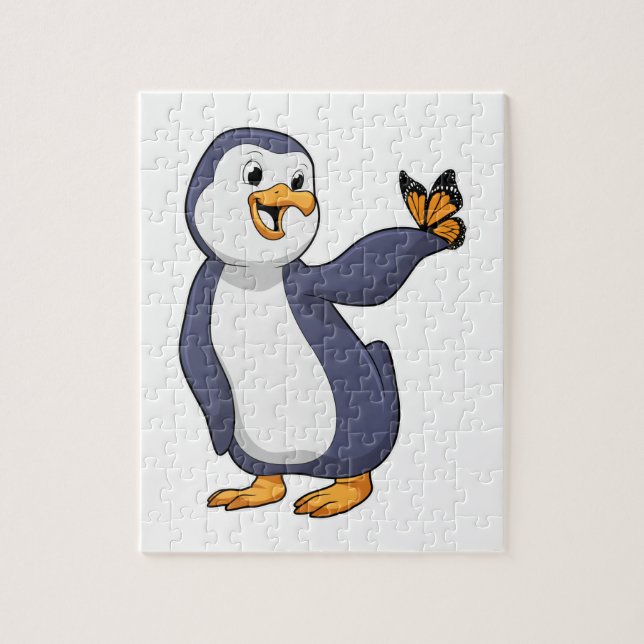 Penguin med Butterfly Pussel (Vertikal)
