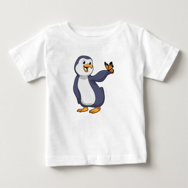 Penguin med Butterfly T Shirt (Framsida)