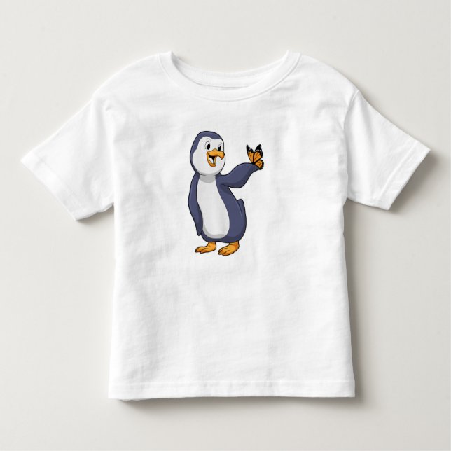 Penguin med Butterfly T Shirt (Framsida)