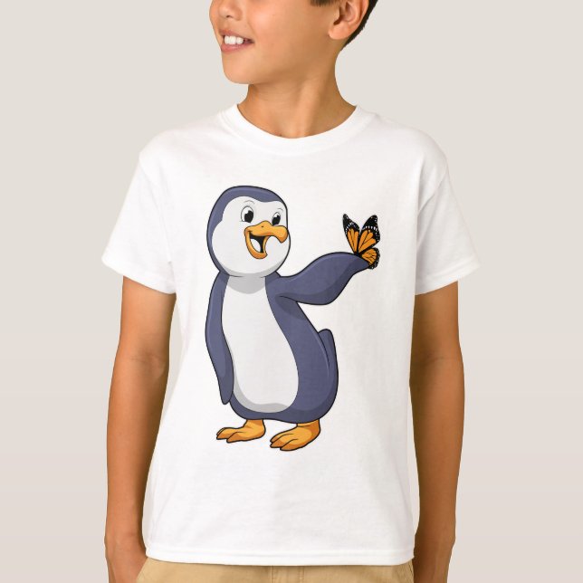 Penguin med Butterfly T Shirt (Framsida)