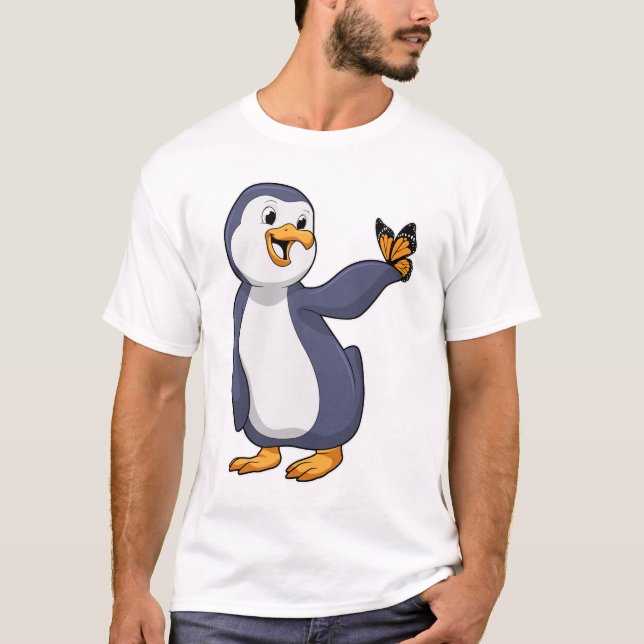 Penguin med Butterfly T Shirt (Framsida)