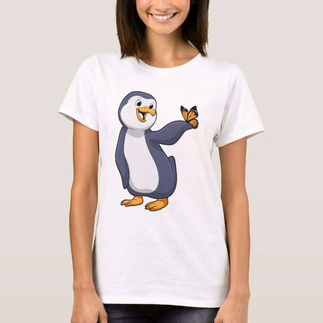 Penguin med Butterfly T Shirt (Framsida)