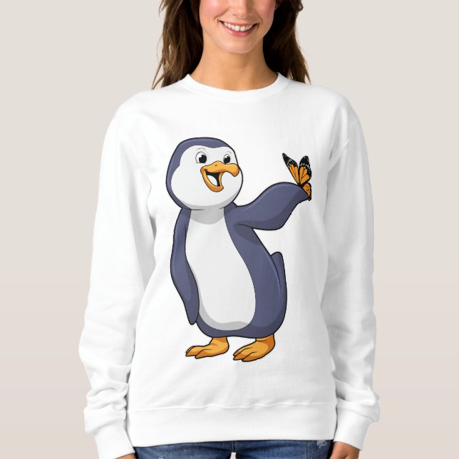 Penguin med Butterfly T Shirt (Framsida)