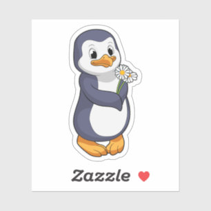 Penguin med Daisy Klistermärken