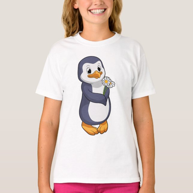 Penguin med Daisy T Shirt (Framsida)