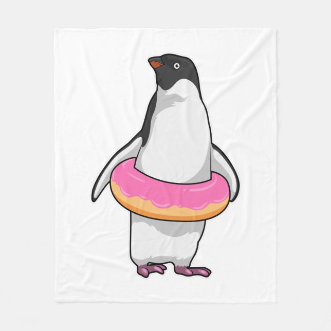 Penguin med Donut Fleecefilt (Framsidan)