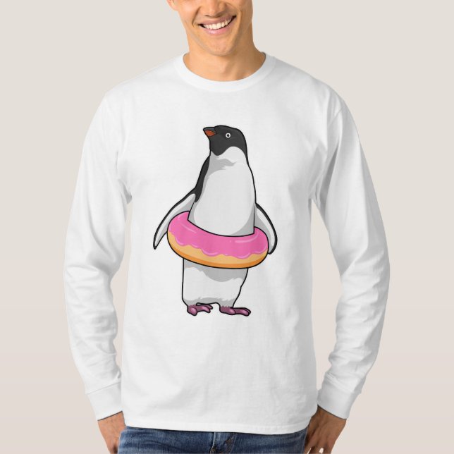 Penguin med Donut T Shirt (Framsida)