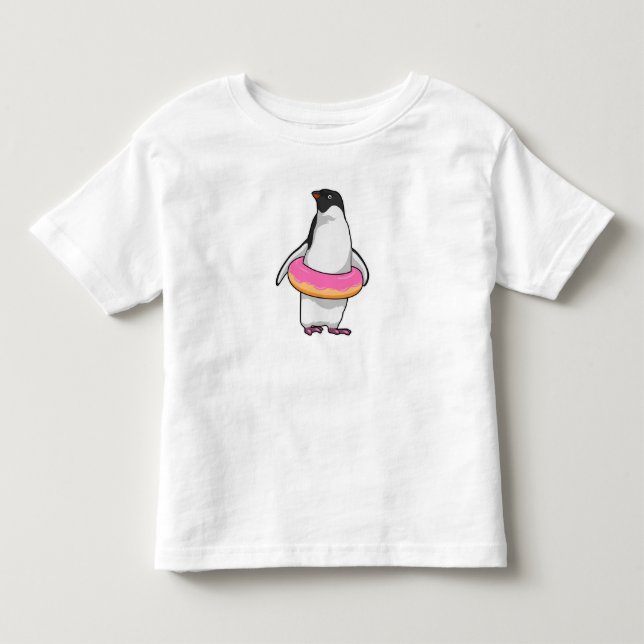 Penguin med Donut T Shirt (Framsida)