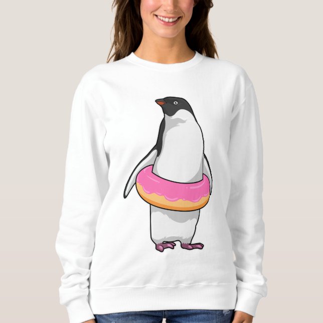 Penguin med Donut T Shirt (Framsida)