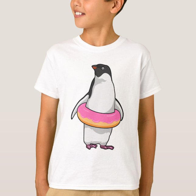 Penguin med Donut T Shirt (Framsida)