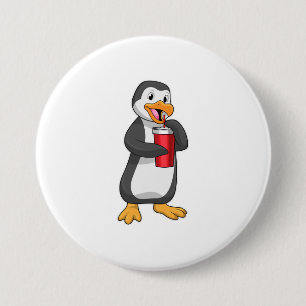 Penguin med Drinking kopp med Straw Knapp