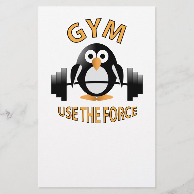 Penguin med en barbell flygblad (Framsidan)