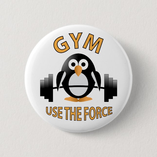 Penguin med en barbell knapp (Framsida)