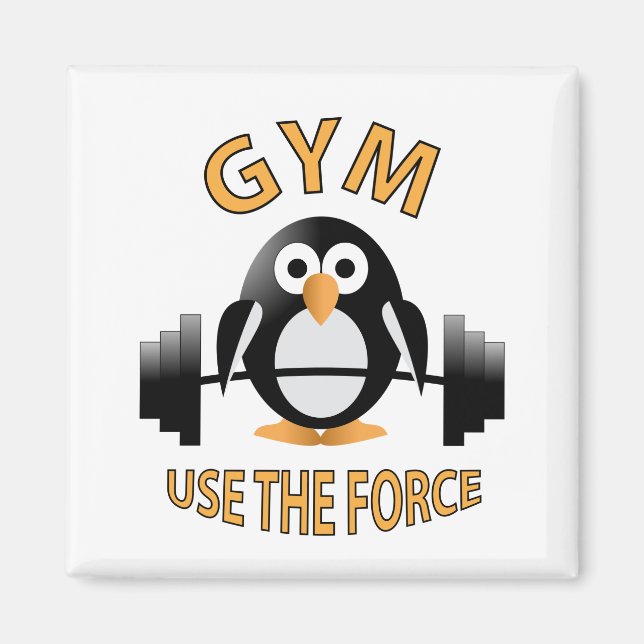 Penguin med en barbell magnet (Framsidan)