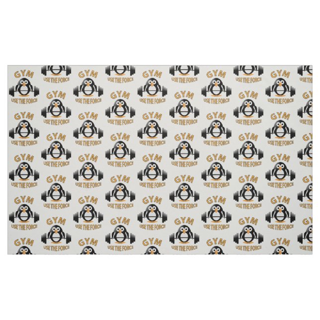 Penguin med en barbell tyg (Fat Quarter)