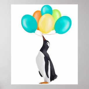 Penguin med färgämnen poster
