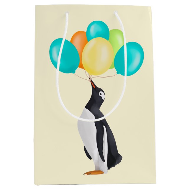 Penguin med färgstarka bubblor på födelsedagen (Framsidan)