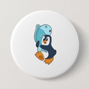 Penguin med fisk knapp