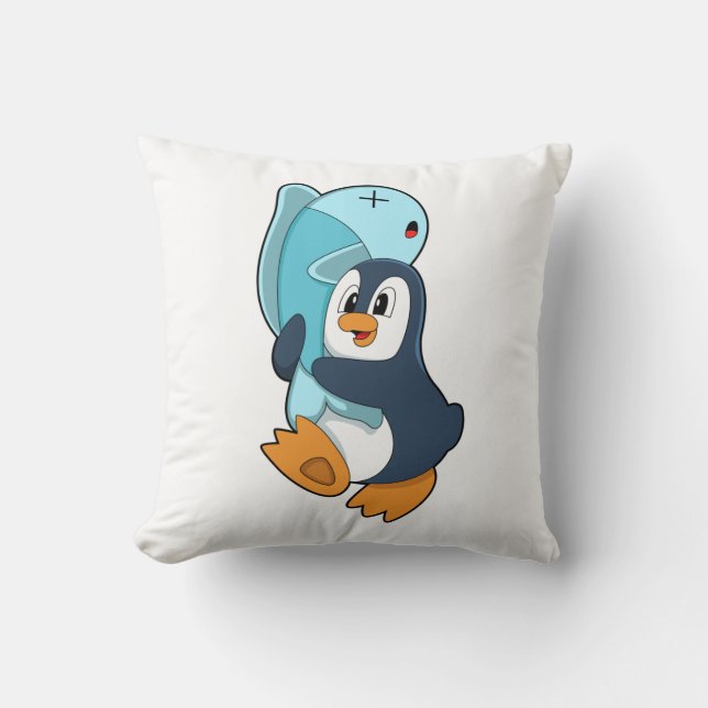 Penguin med fisk kudde (Framsida)