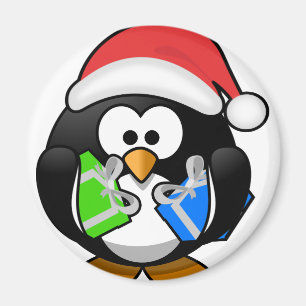 Penguin med gåvor magnet