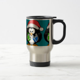 Penguin med gåvor resemugg