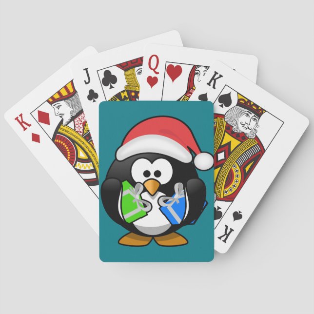 Penguin med gåvor spel kort (Baksidan)