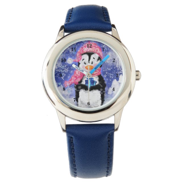 Penguin med Gift Jul Watch Armbandsur (Framsida)