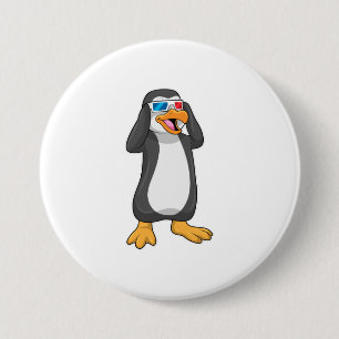 Penguin med glasögon knapp