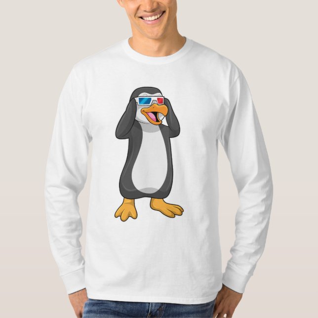 Penguin med glasögon t shirt (Framsida)