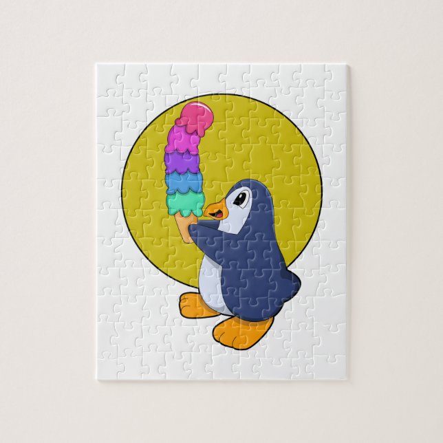 Penguin med glass pussel (Vertikal)