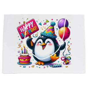 Penguin med "Grattis på födelsedagen"-skylt av Nat