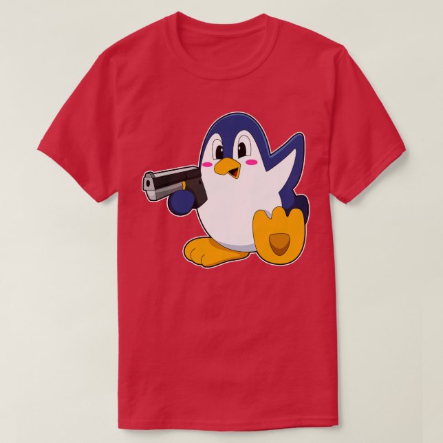 Penguin med Gun T Shirt (Design framsida)