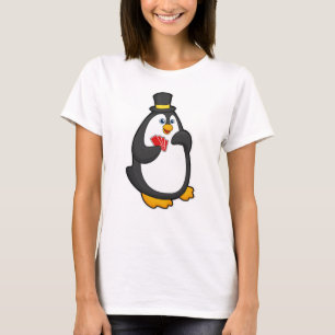 Penguin med Hat på Poker med Poker-kort T Shirt