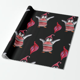Penguin med Hat Wrapping Papper Presentpapper