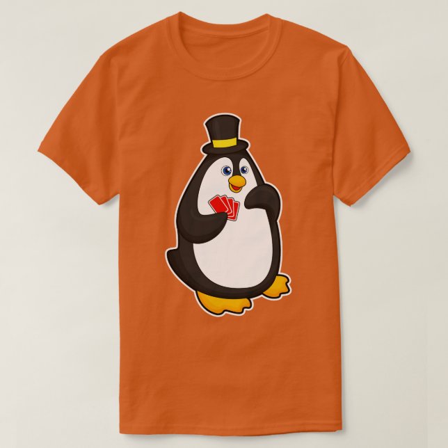 Penguin med hatt på kort t shirt (Design framsida)