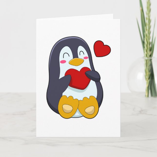 Penguin med hjärta kort (Framsida)