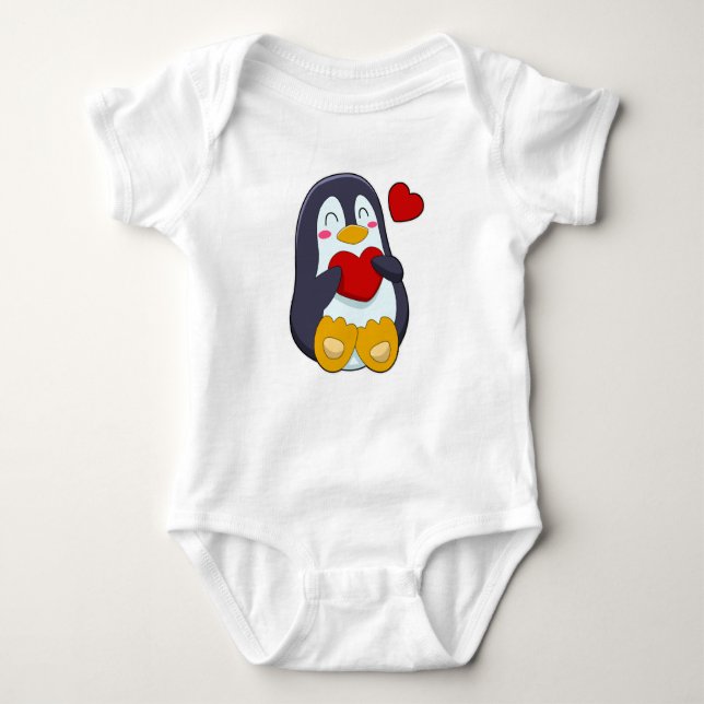 Penguin med hjärta t shirt (Framsida)