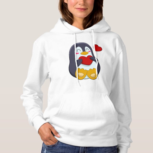 Penguin med hjärta t shirt (Framsida)