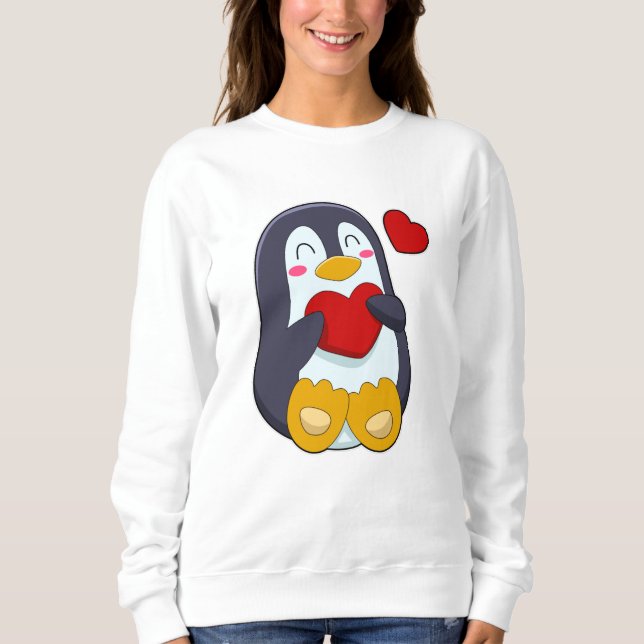 Penguin med hjärta t shirt (Framsida)