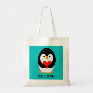 Penguin med hjärta tygkasse