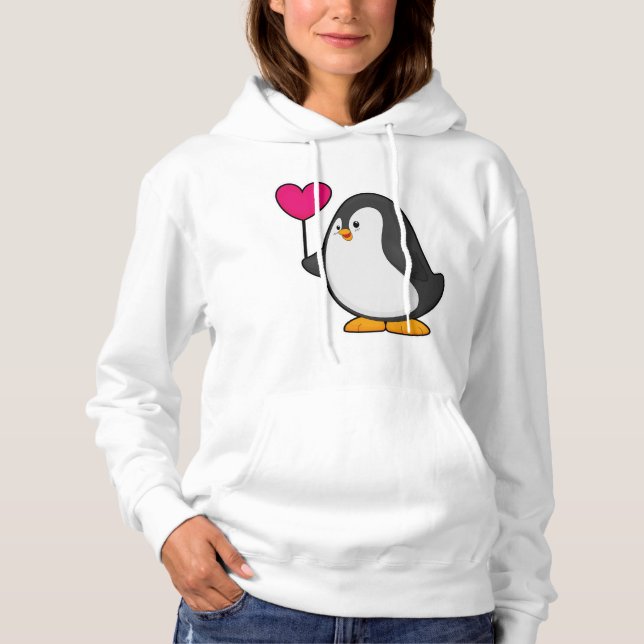 Penguin med hjärtballong t shirt (Framsida)